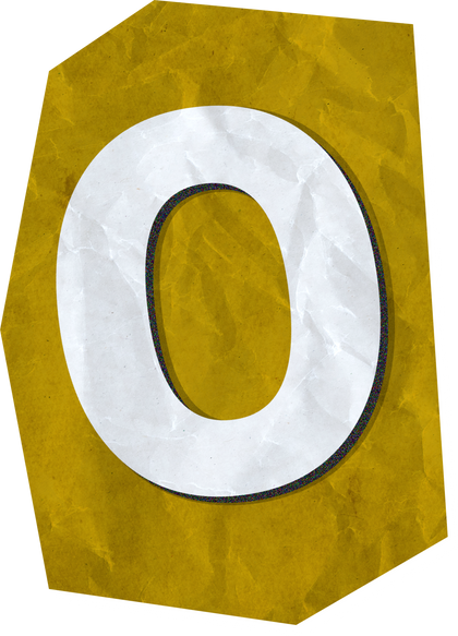 Cutout Letter o With Paper Texture