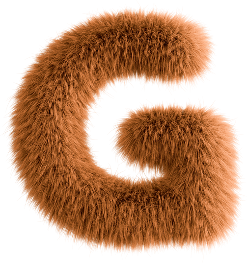 Orange 3D Fluffy Letter G