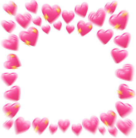 Valentine Meme Pink Hearts Emoji Frame 